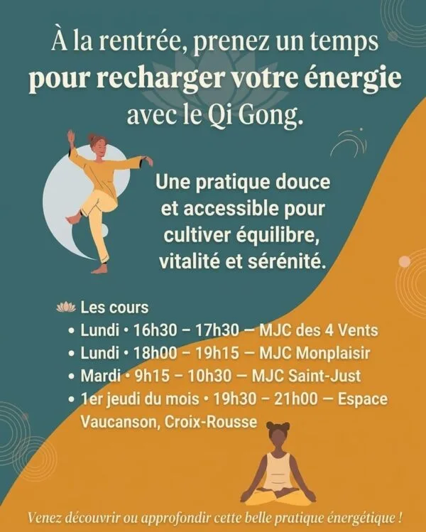 Affiche de cours de Qi Gong à Lyon