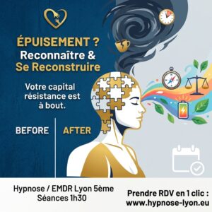 Affiche sur l’épuisement et la reconstruction par hypnose EMDR